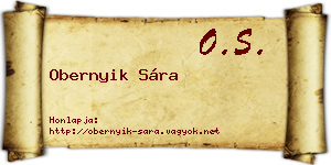 Obernyik Sára névjegykártya
