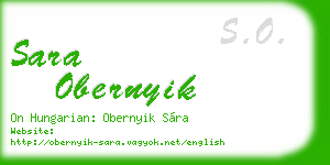 sara obernyik business card